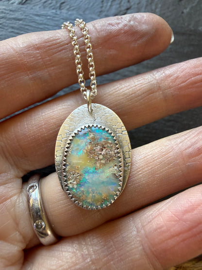 Blue and Green Opal Pendant