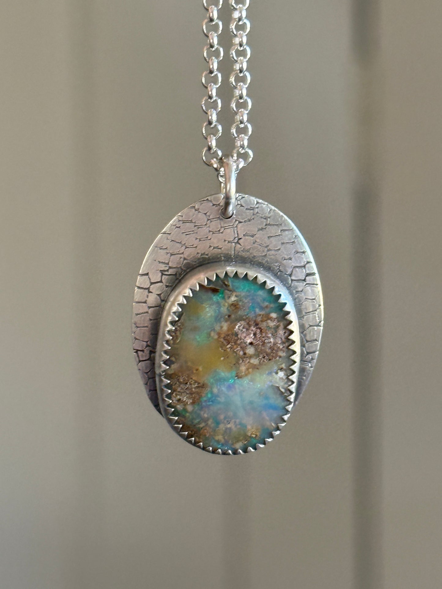 Blue and Green Opal Pendant