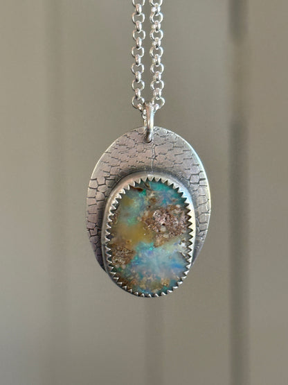 Blue and Green Opal Pendant