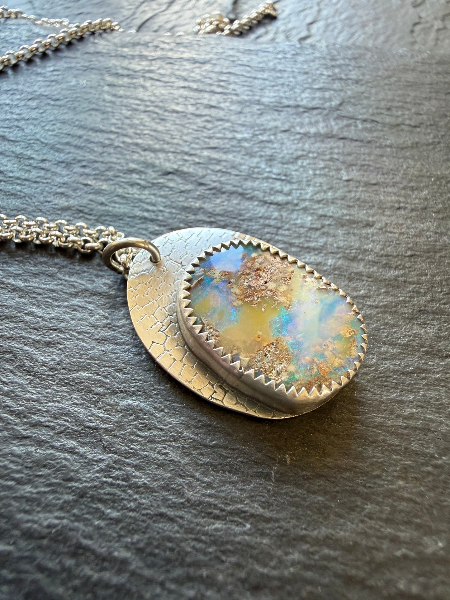 Blue and Green Opal Pendant