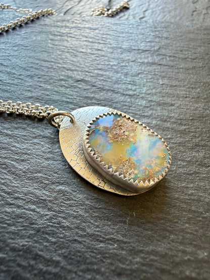 Blue and Green Opal Pendant