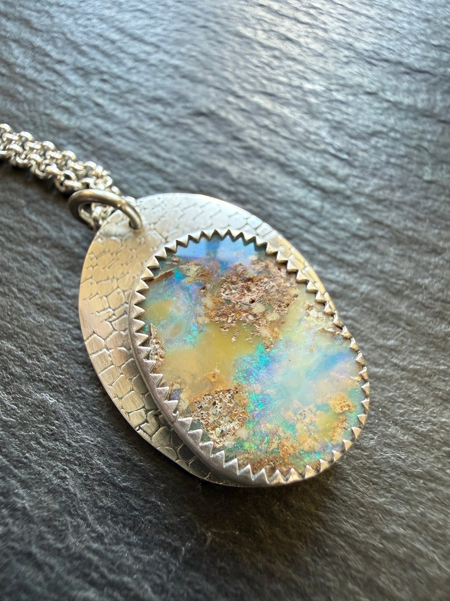 Blue and Green Opal Pendant