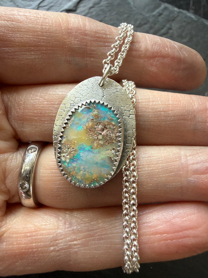 Blue and Green Opal Pendant