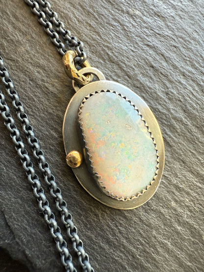Pipe Crystal Opal Necklace