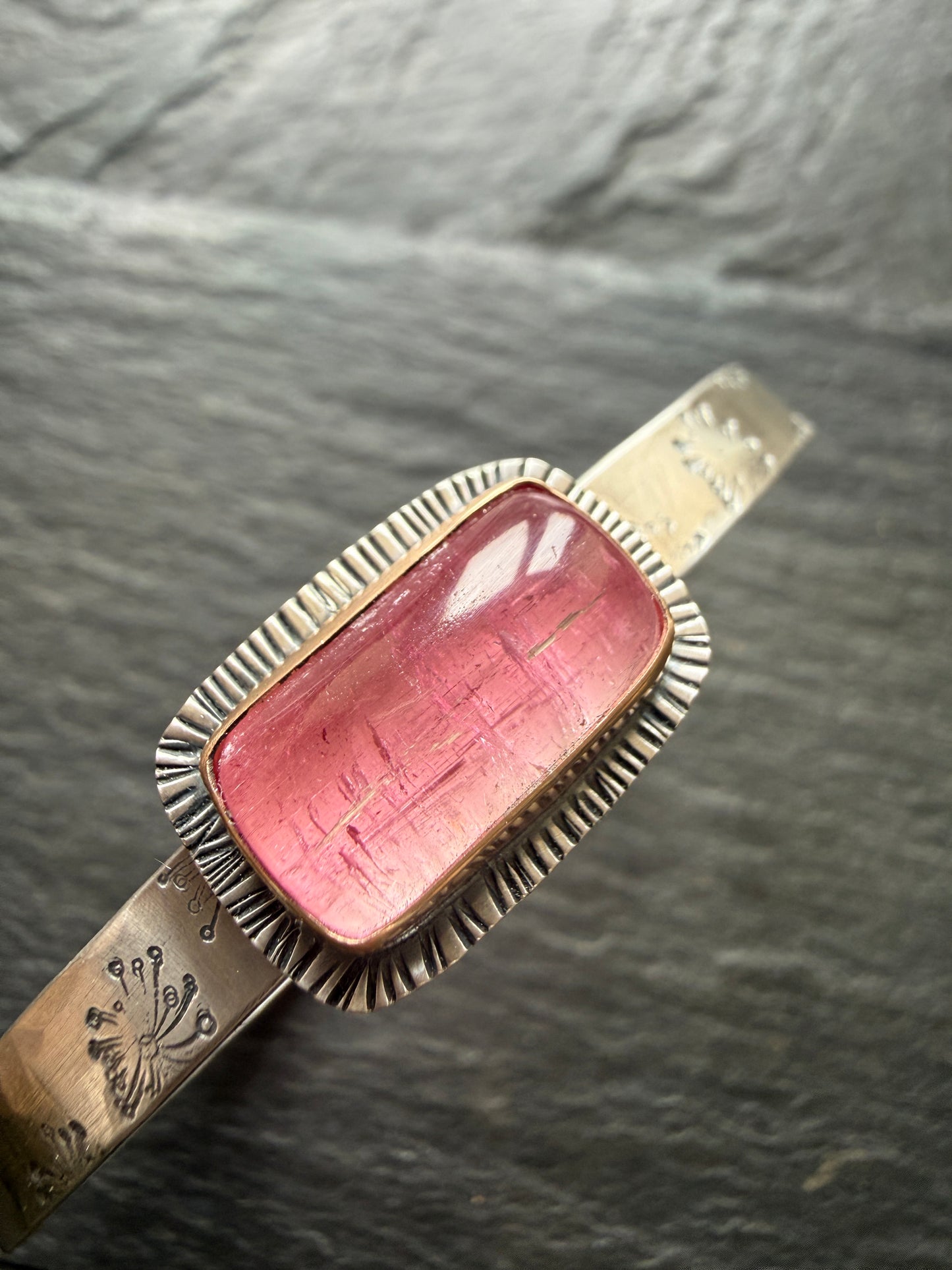 Pink Tourmaline Bangle