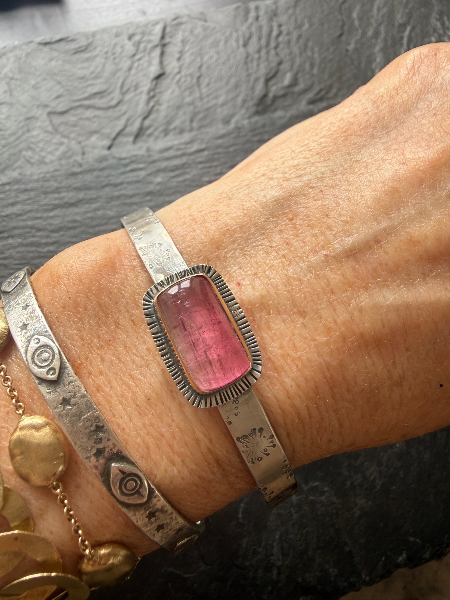 Pink Tourmaline Bangle