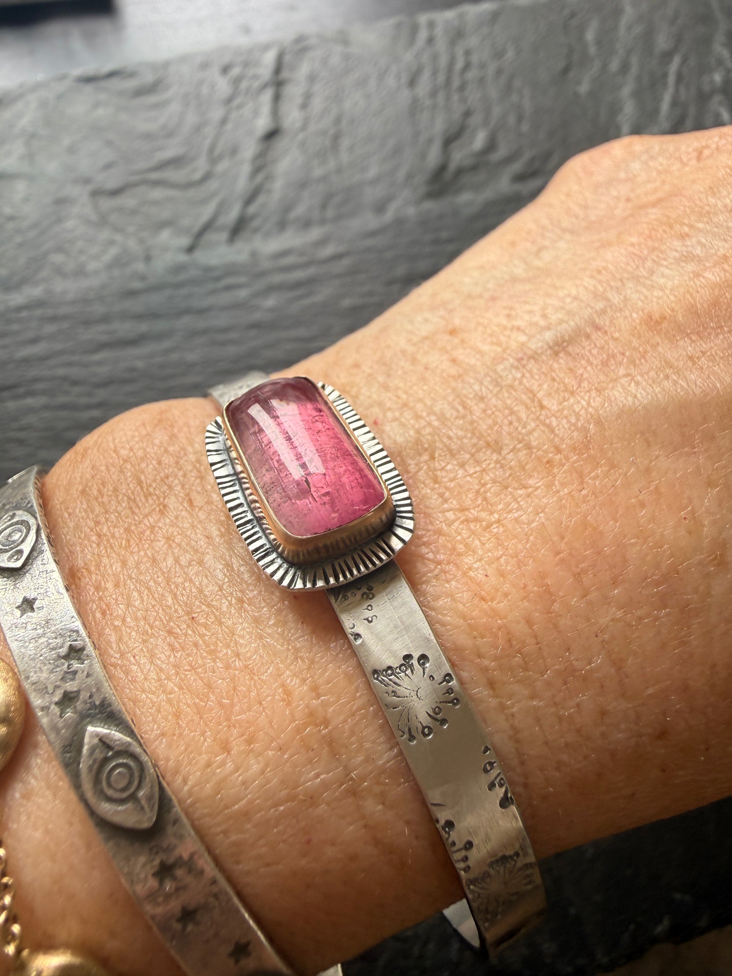 Pink Tourmaline Bangle