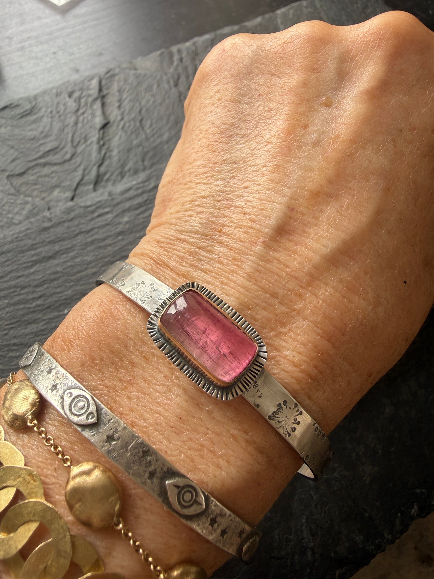 Pink Tourmaline Bangle