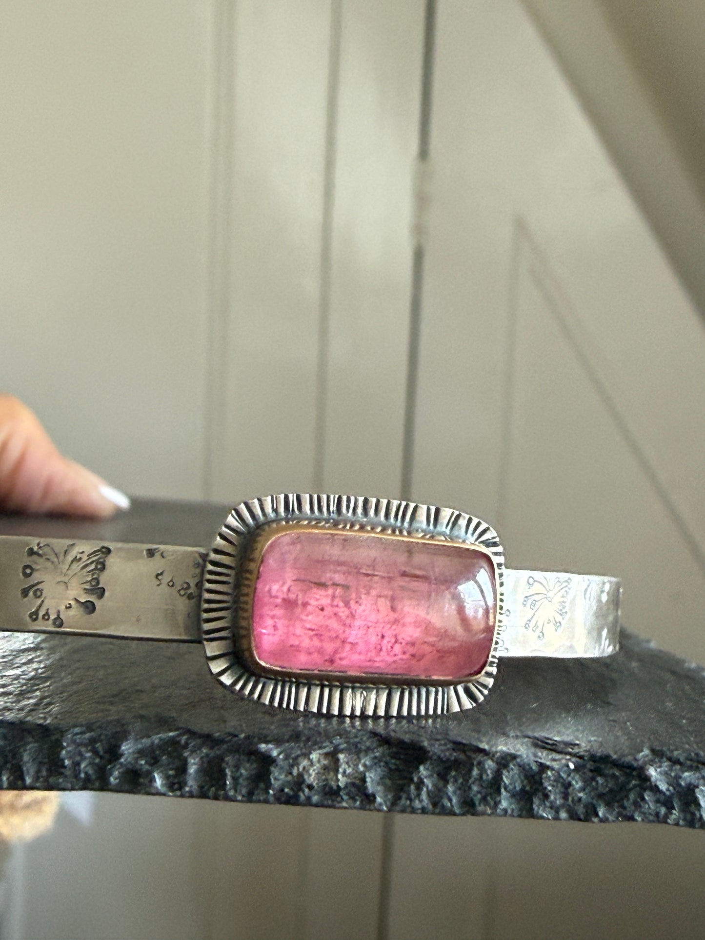 Pink Tourmaline Bangle