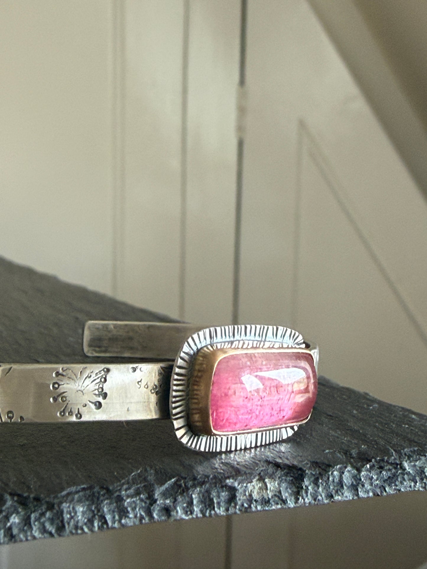 Pink Tourmaline Bangle