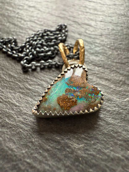 Green Opal Heart Necklace