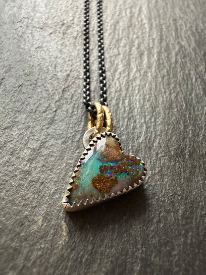 Green Opal Heart Necklace