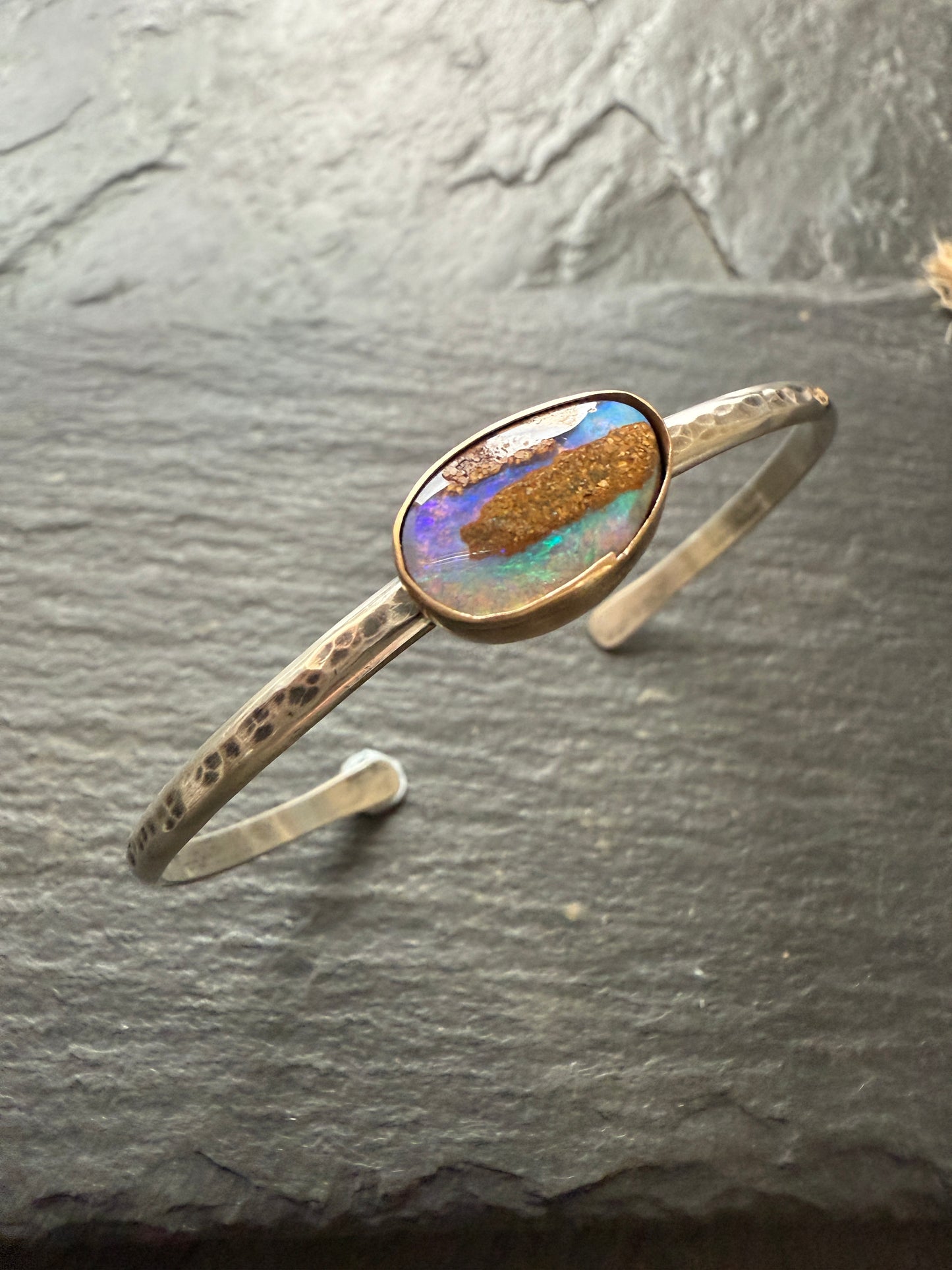 RESERVED - Boulder opal cuff bracelet