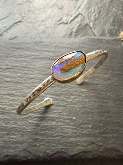 RESERVED - Boulder opal cuff bracelet