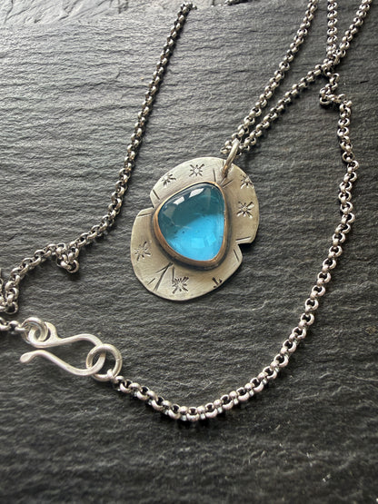 Swiss Blue Topaz Pendant Necklace
