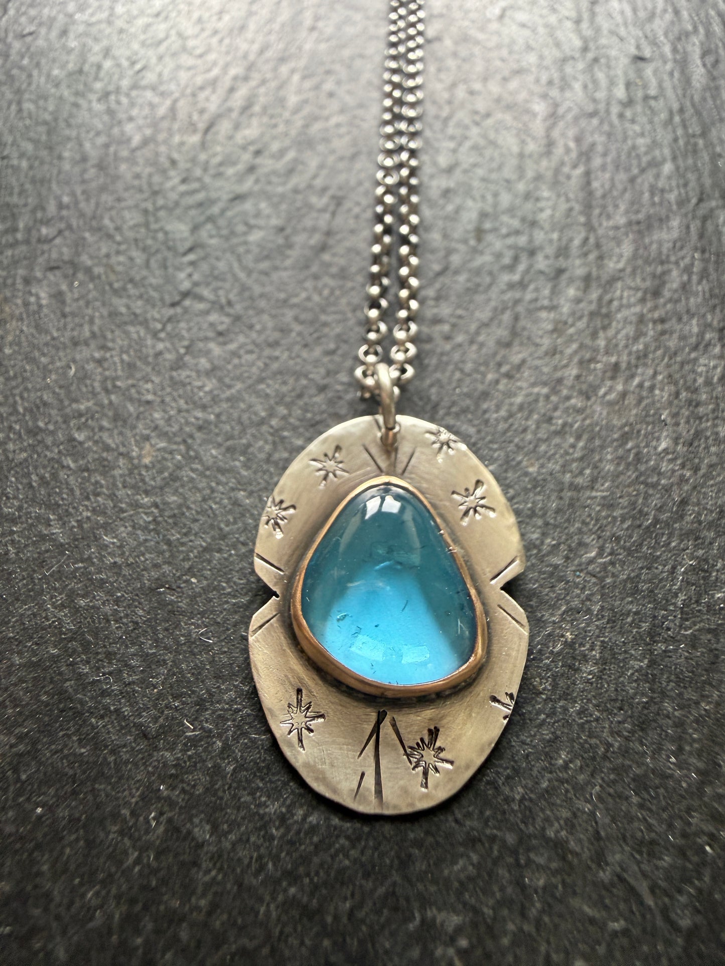 Swiss Blue Topaz Pendant Necklace