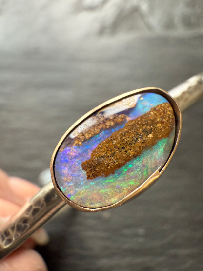 RESERVED - Boulder opal cuff bracelet