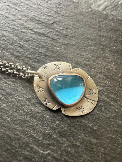 Swiss Blue Topaz Pendant Necklace
