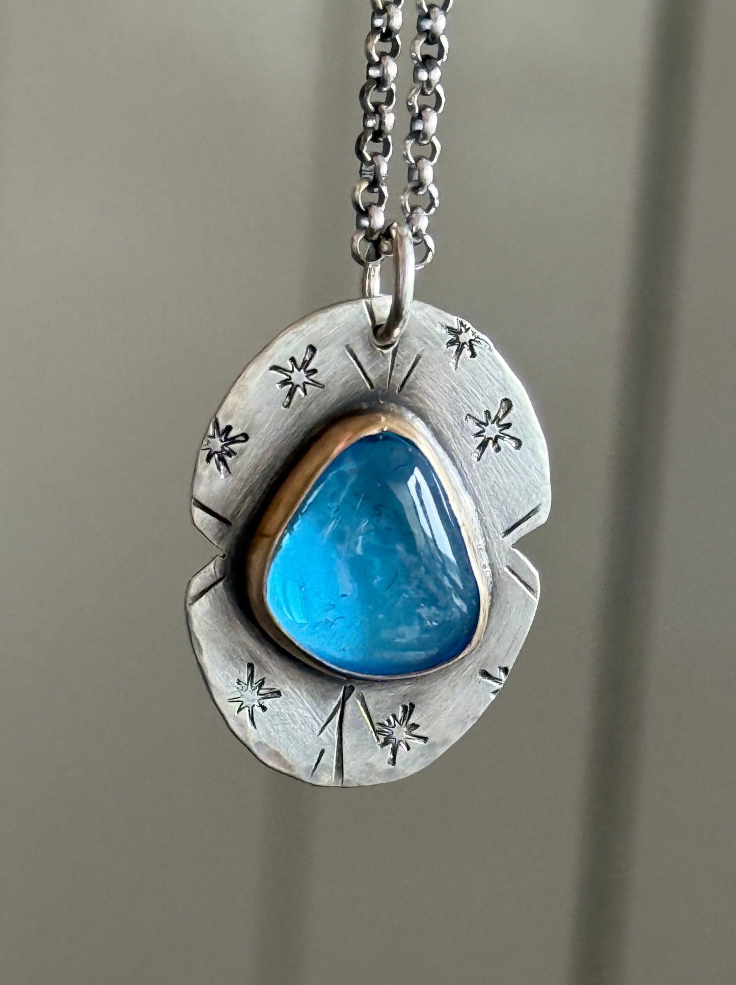 Swiss Blue Topaz Pendant Necklace