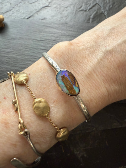 RESERVED - Boulder opal cuff bracelet