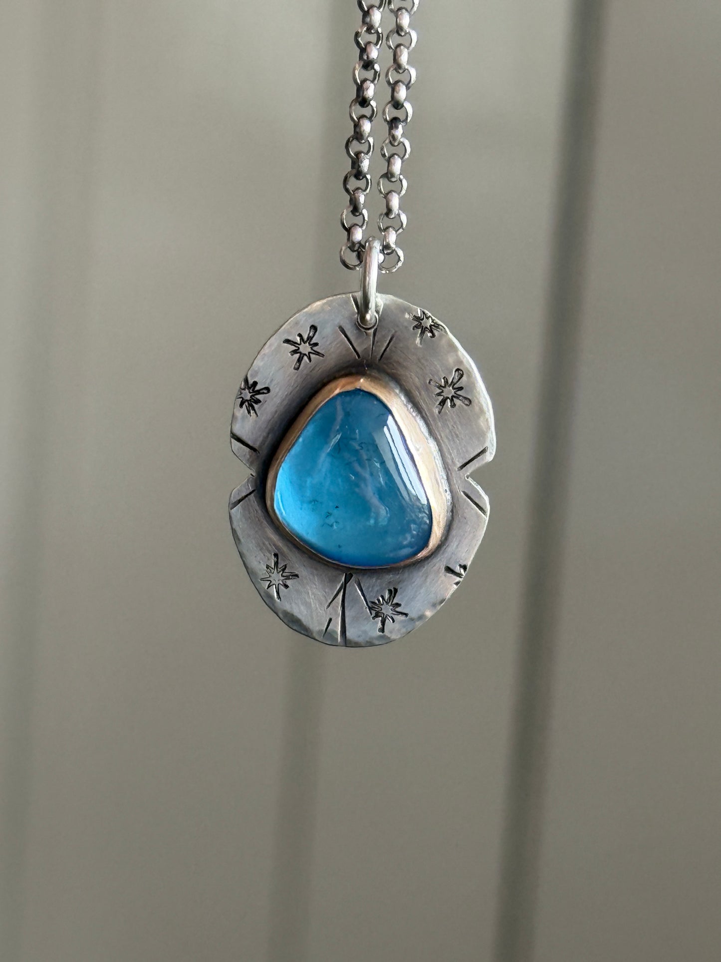 Swiss Blue Topaz Pendant Necklace