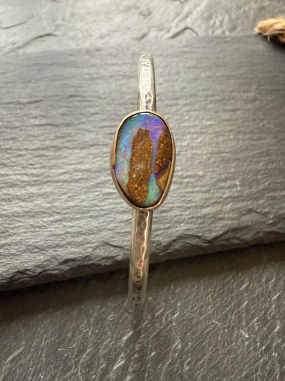 RESERVED - Boulder opal cuff bracelet