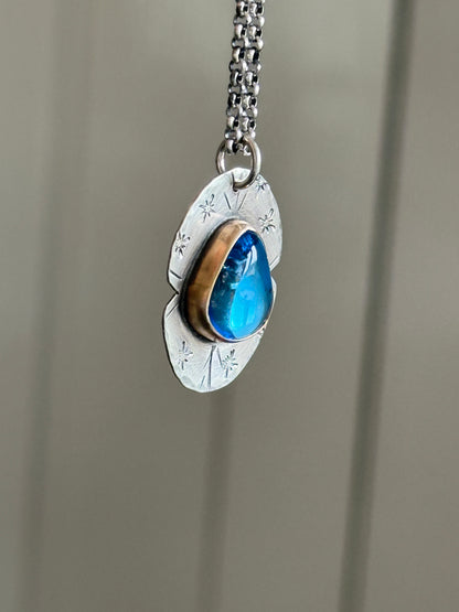 Swiss Blue Topaz Pendant Necklace