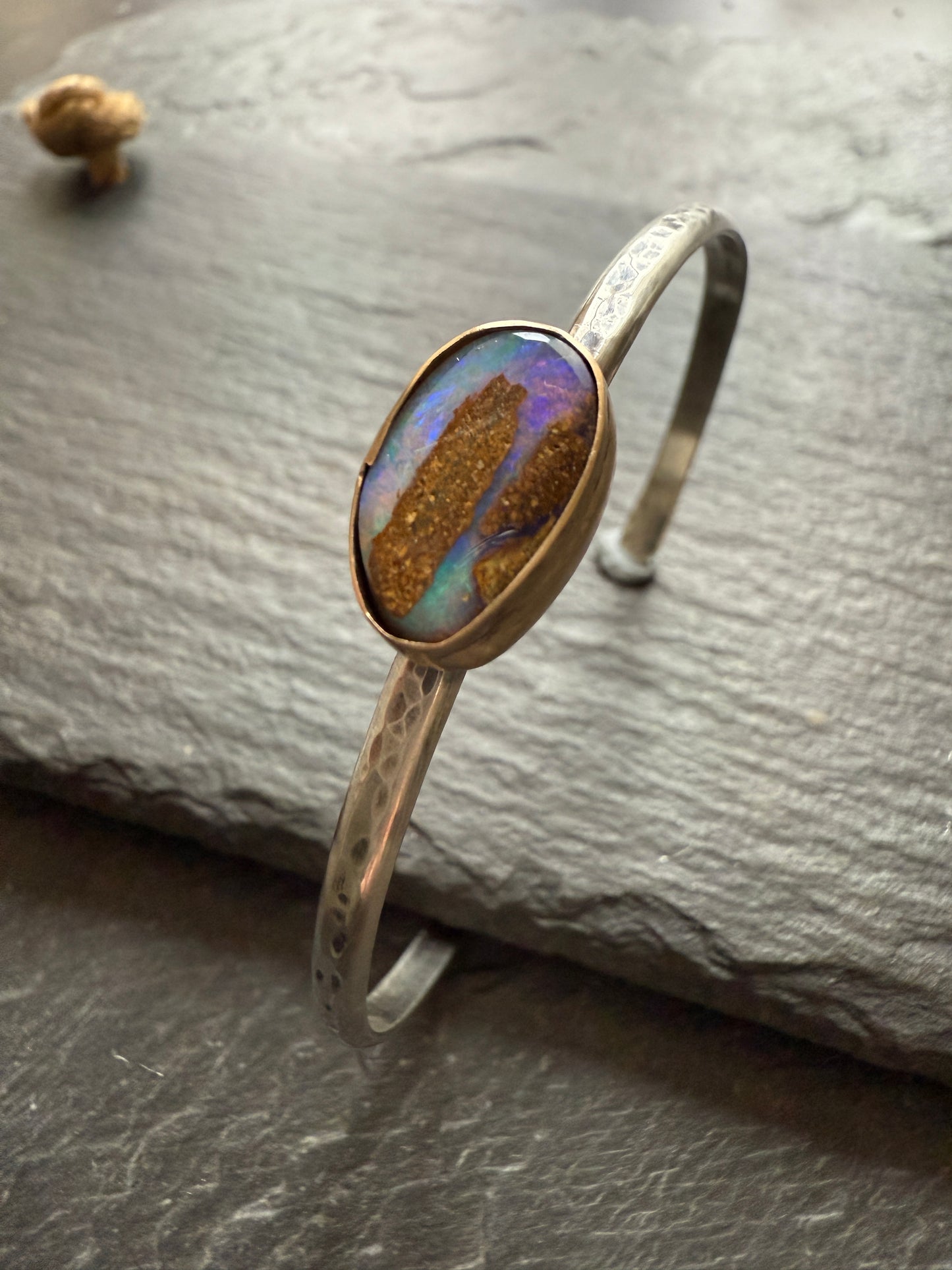 RESERVED - Boulder opal cuff bracelet