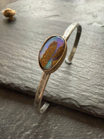 RESERVED - Boulder opal cuff bracelet