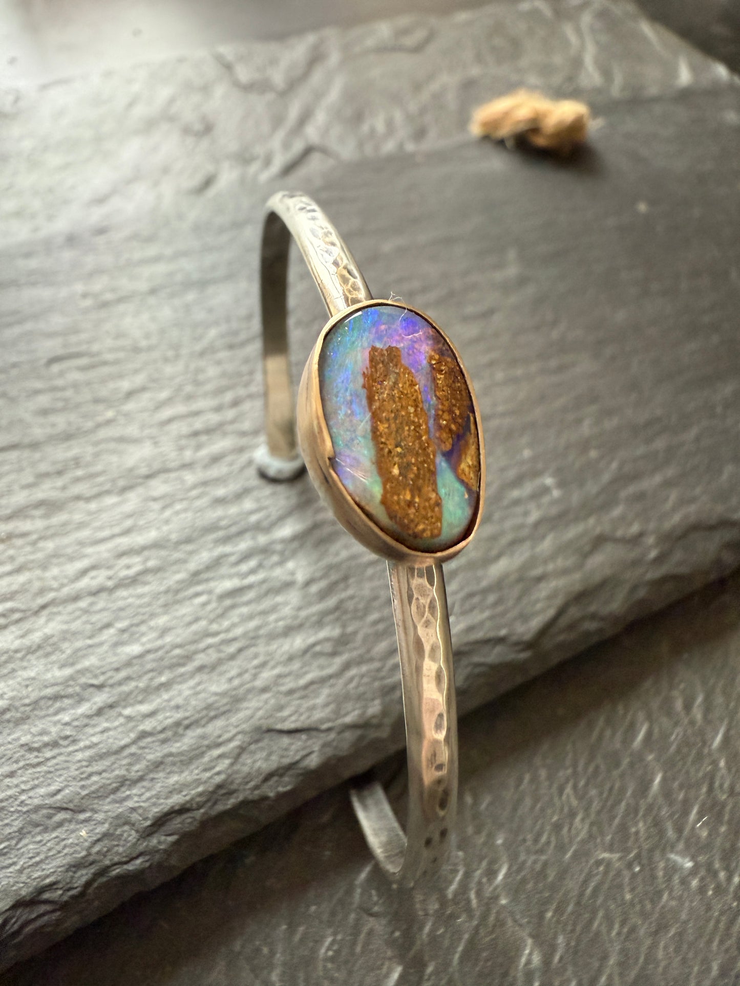 RESERVED - Boulder opal cuff bracelet