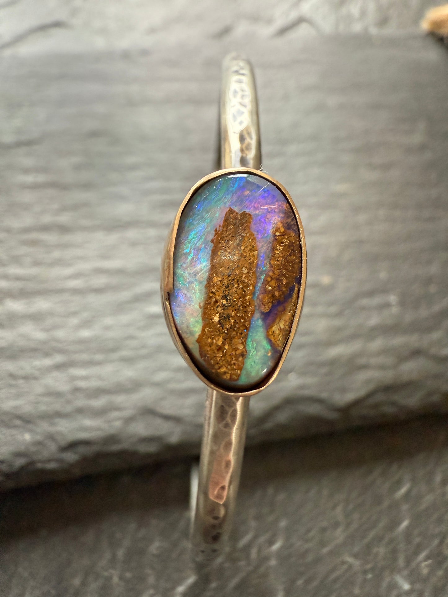 RESERVED - Boulder opal cuff bracelet