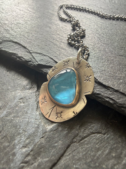 Swiss Blue Topaz Pendant Necklace