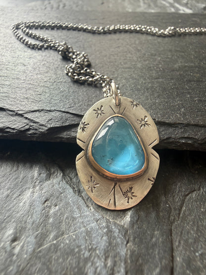 Swiss Blue Topaz Pendant Necklace