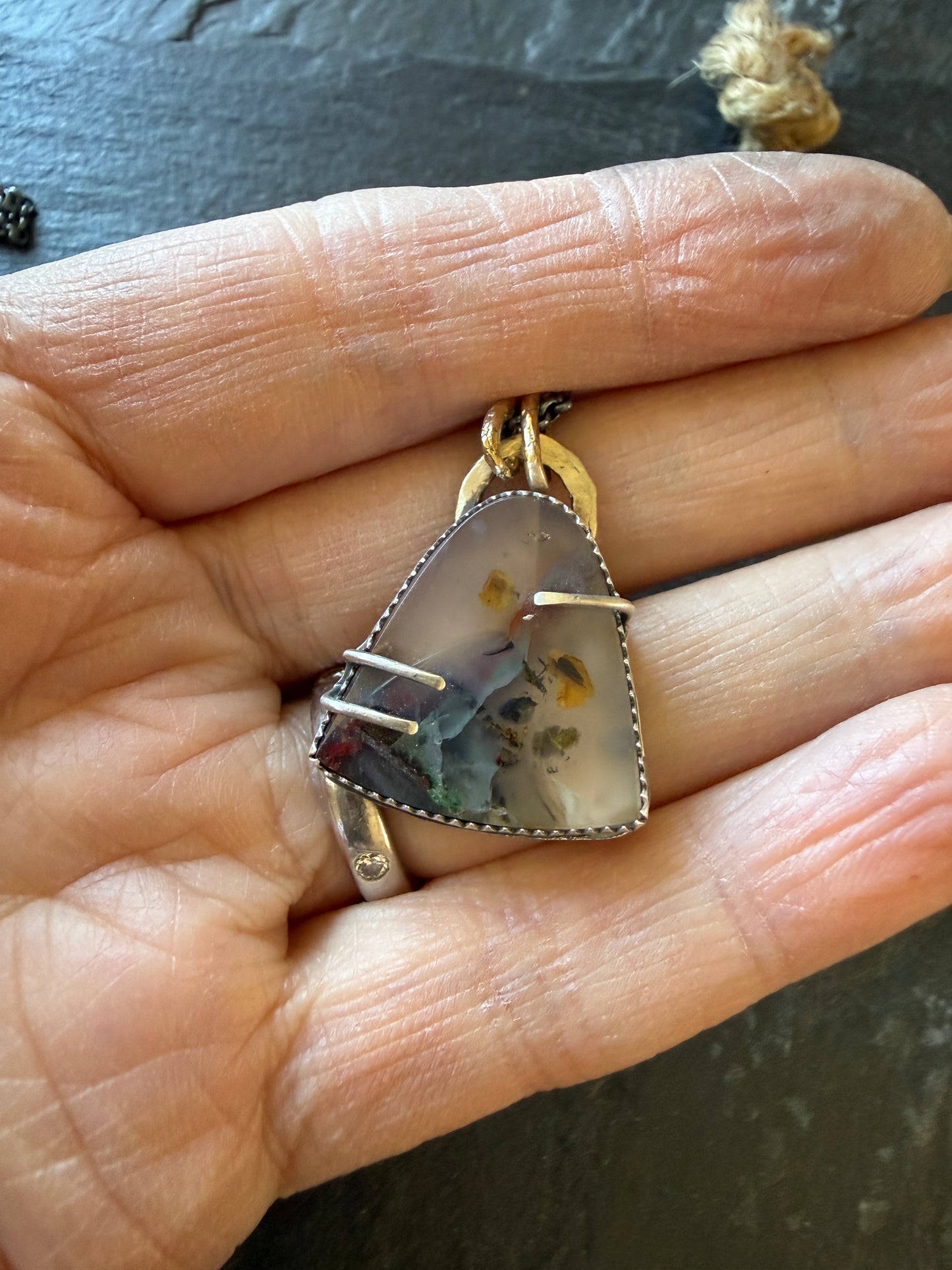 Chrysocolla Quartz Pendant