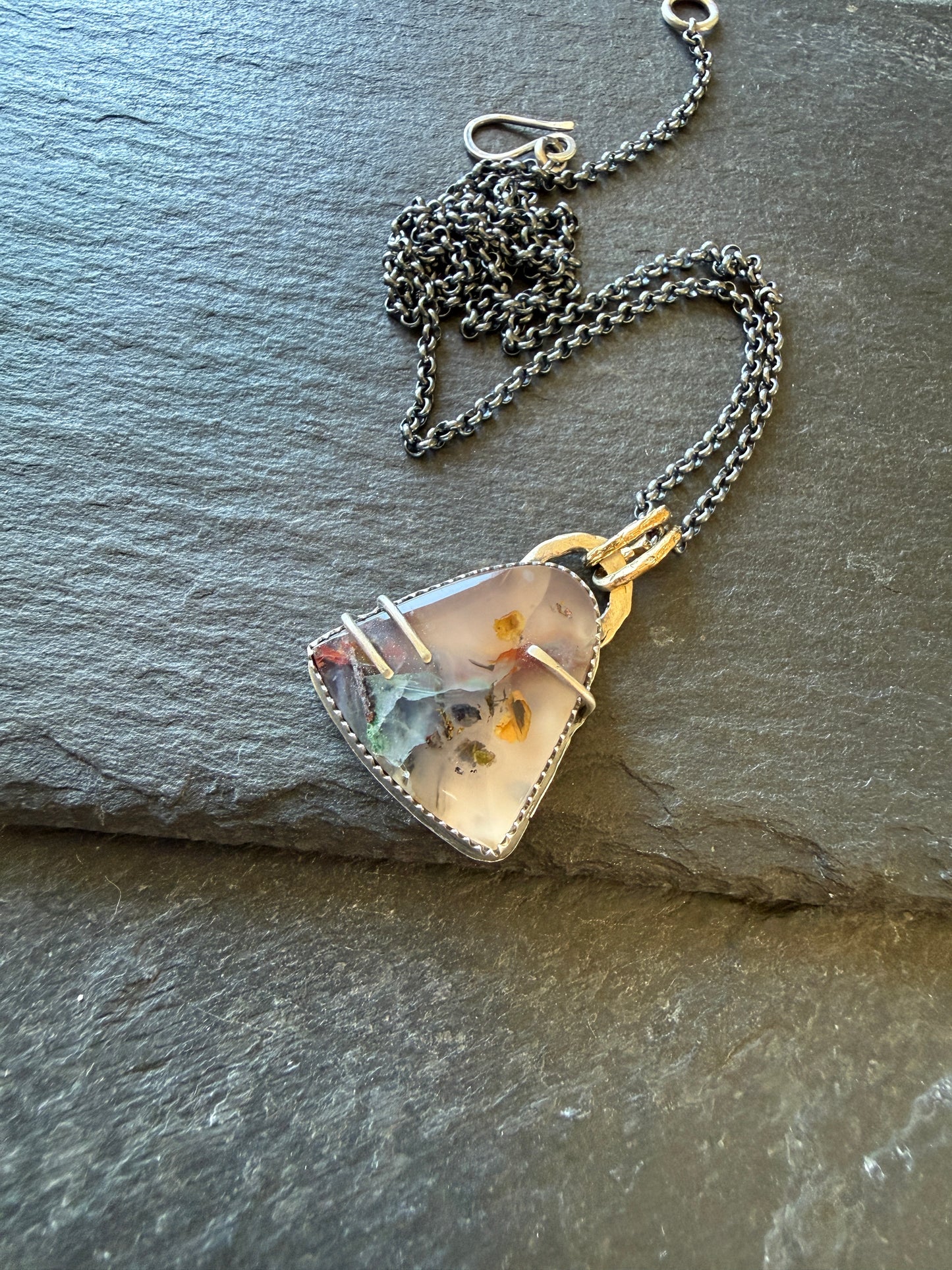 Chrysocolla Quartz Pendant