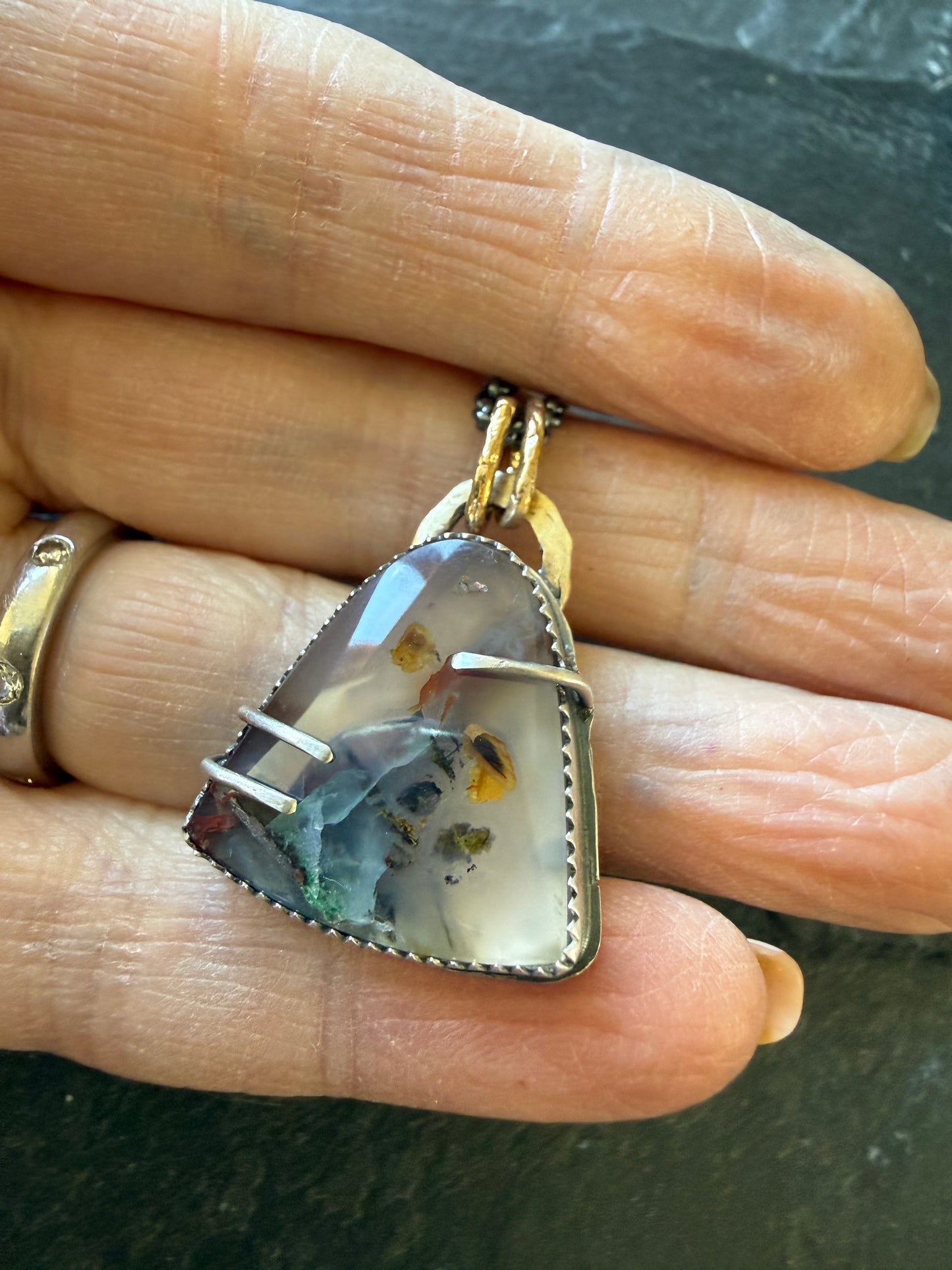 Chrysocolla Quartz Pendant