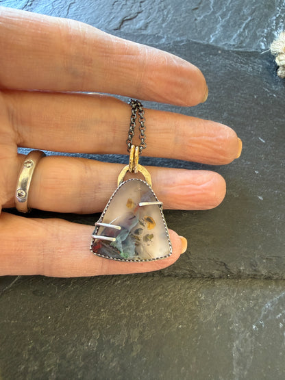 Chrysocolla Quartz Pendant