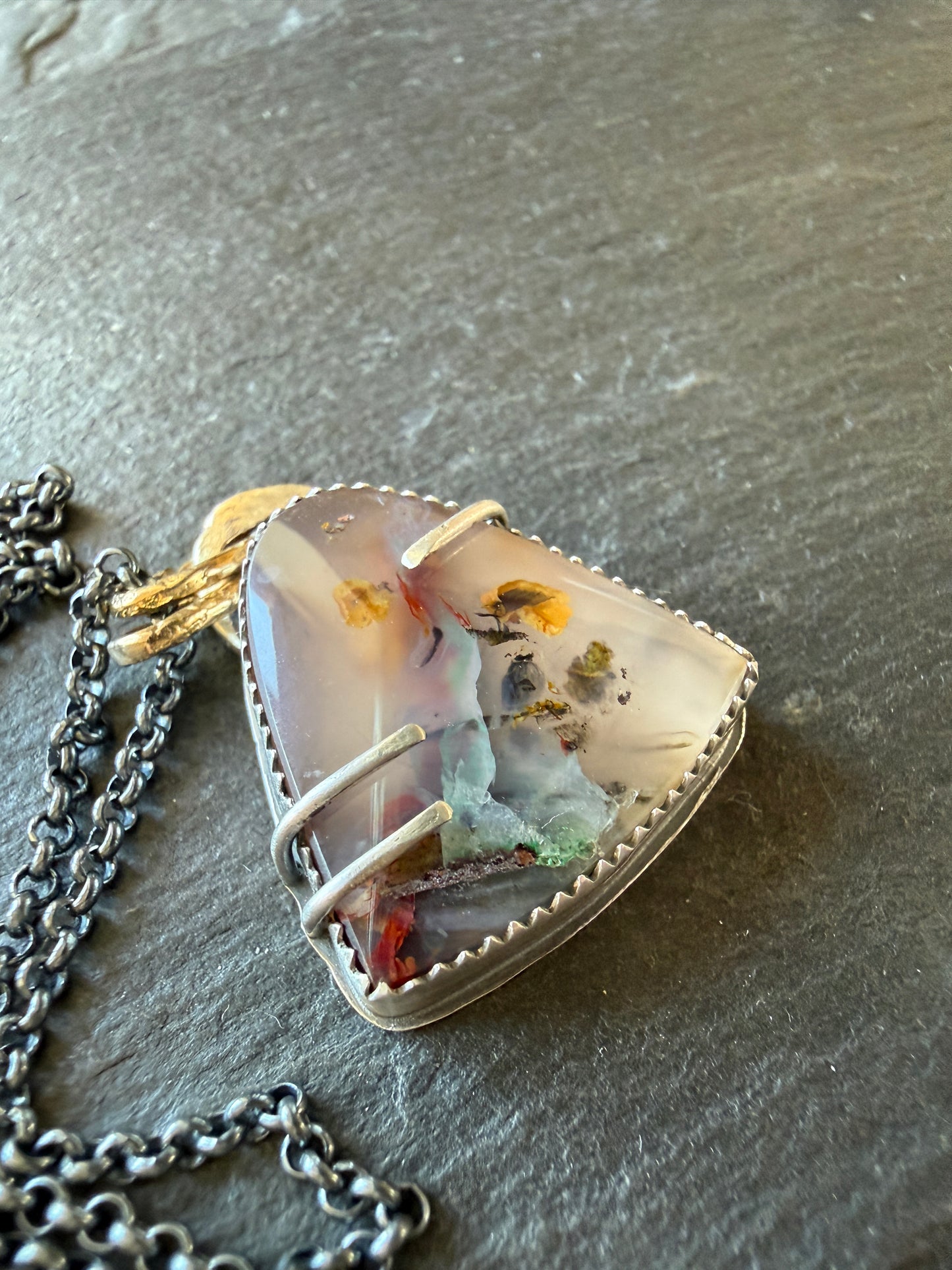 Chrysocolla Quartz Pendant