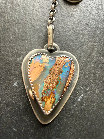 Opal and Kyanite Y Lariat Necklace