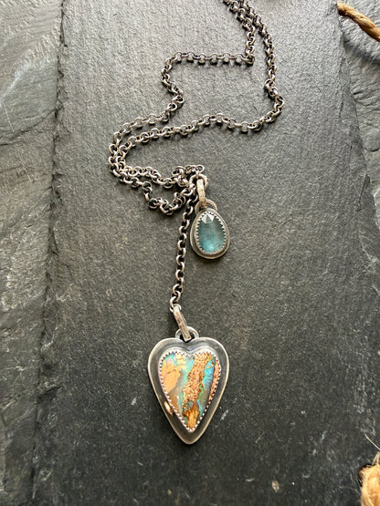 Opal and Kyanite Y Lariat Necklace