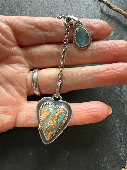 Opal and Kyanite Y Lariat Necklace