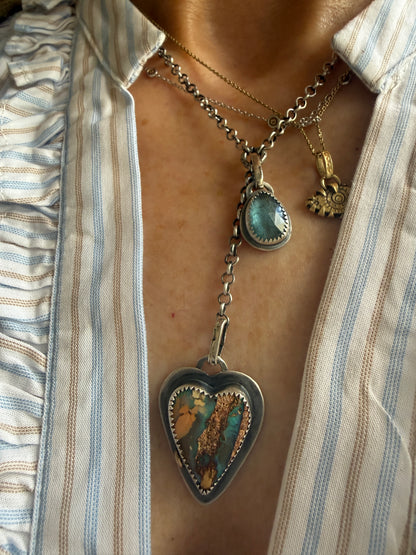 Opal and Kyanite Y Lariat Necklace