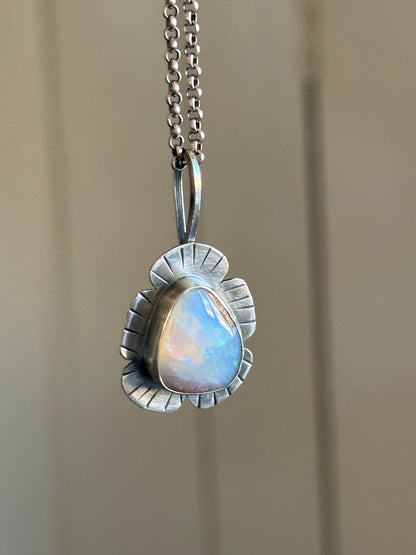 Colourful Opal Pendant Necklace