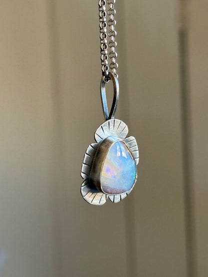 Colourful Opal Pendant Necklace