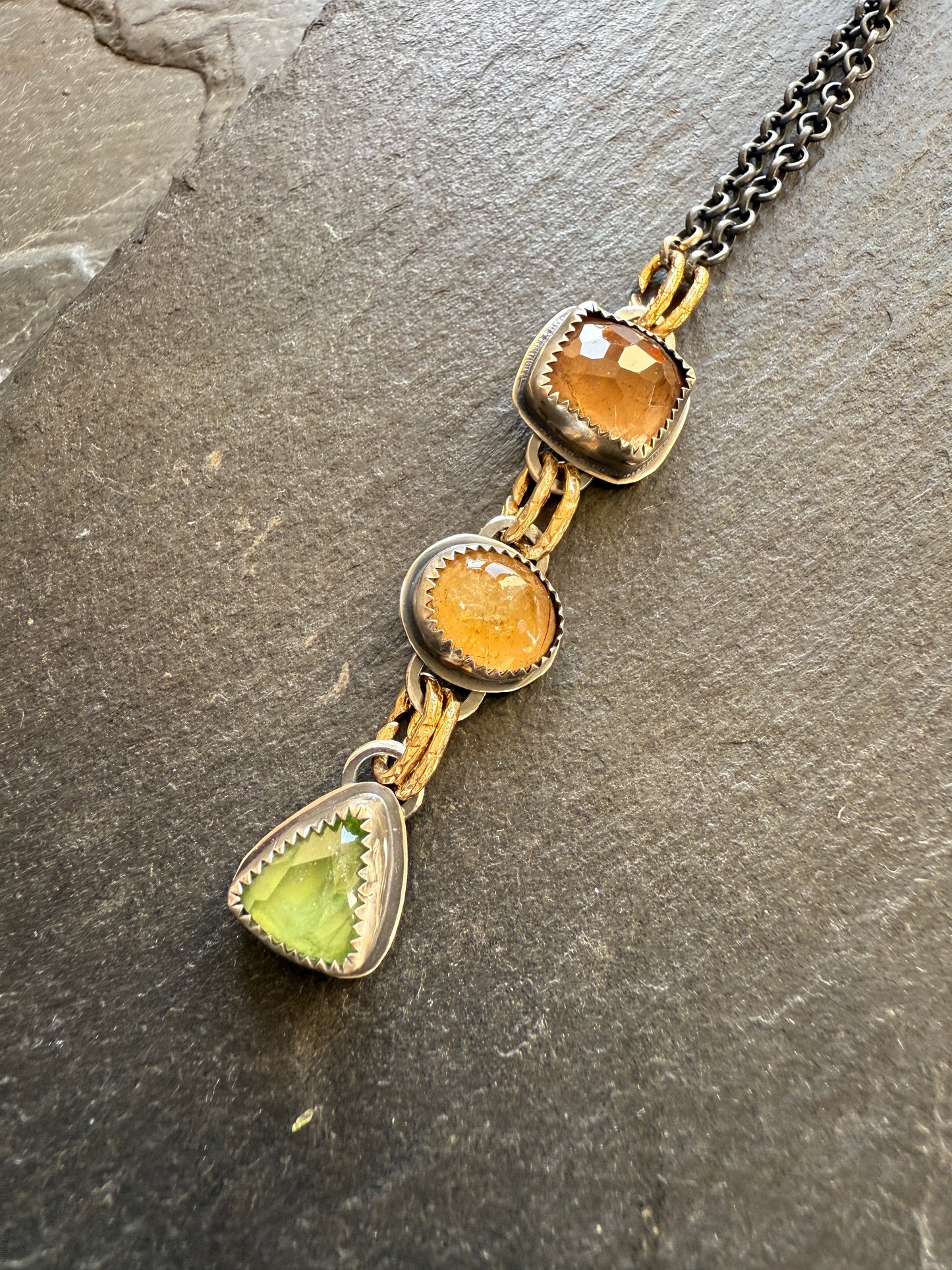 Triple Charm Gemstone Necklace