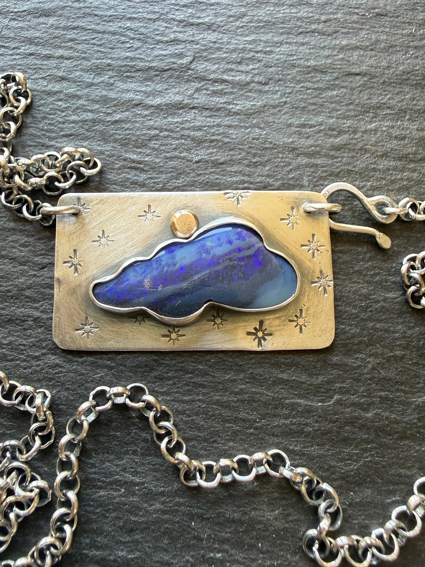 Moody Blue Opal Necklace