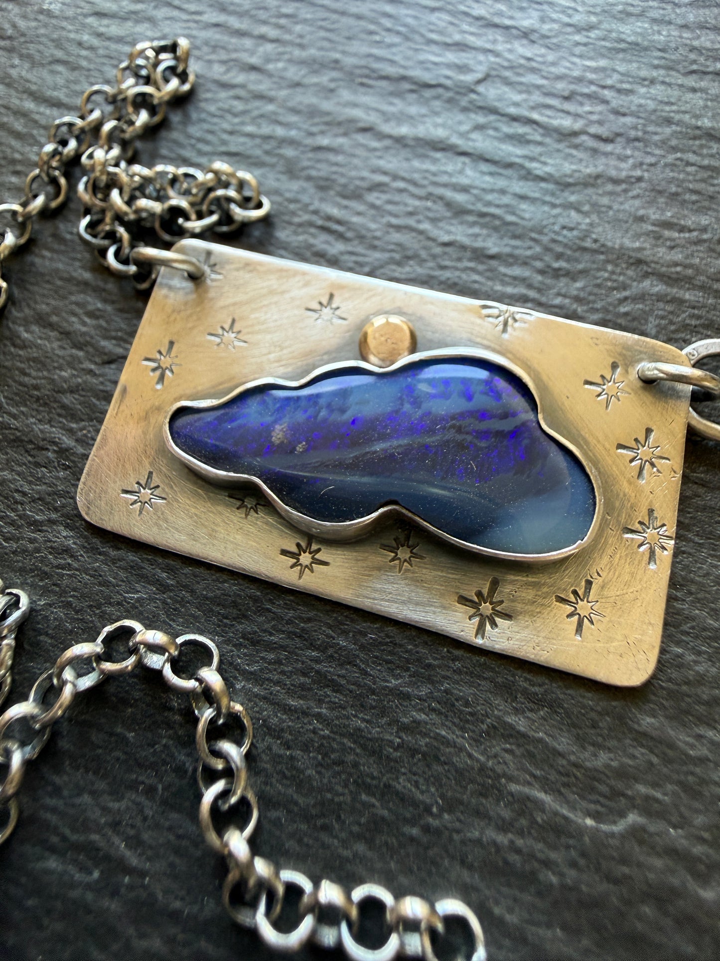 Moody Blue Opal Necklace