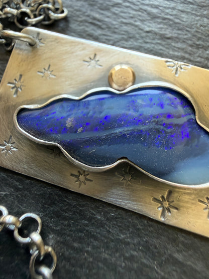 Moody Blue Opal Necklace