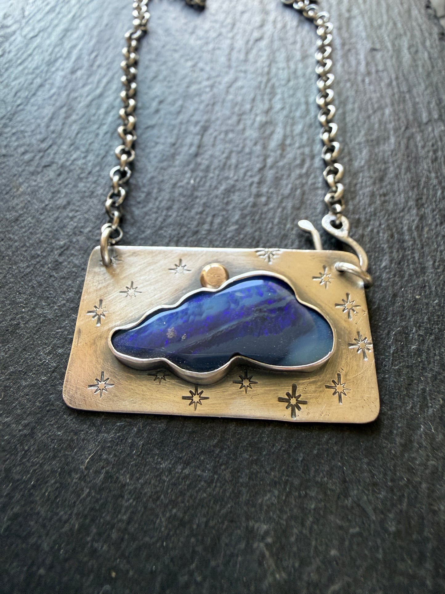 Moody Blue Opal Necklace