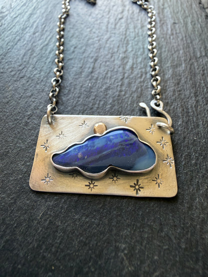 Moody Blue Opal Necklace